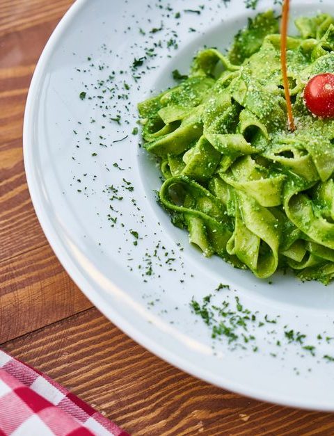 Broccoli and Almond Pesto Pasta