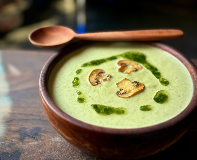 Courgette and Pea Soup With Mint