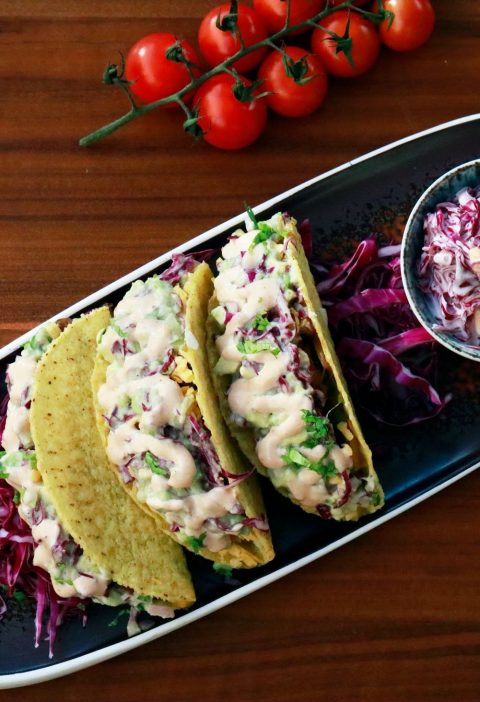 Oven-Baked Fish Tacos with Lime Cabbage Slaw