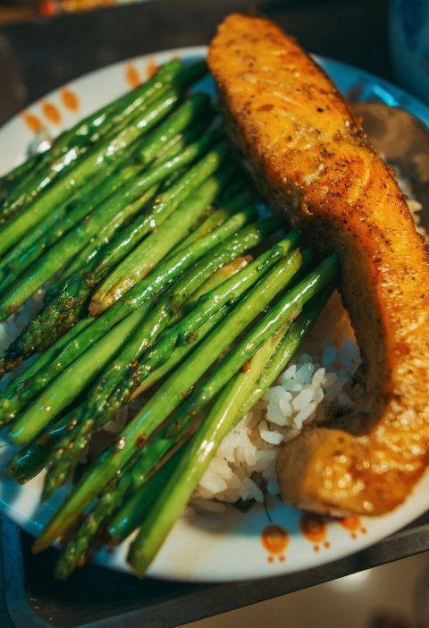 Sheet-Pan Salmon and Asparagus with Lemon Mustard Glaze