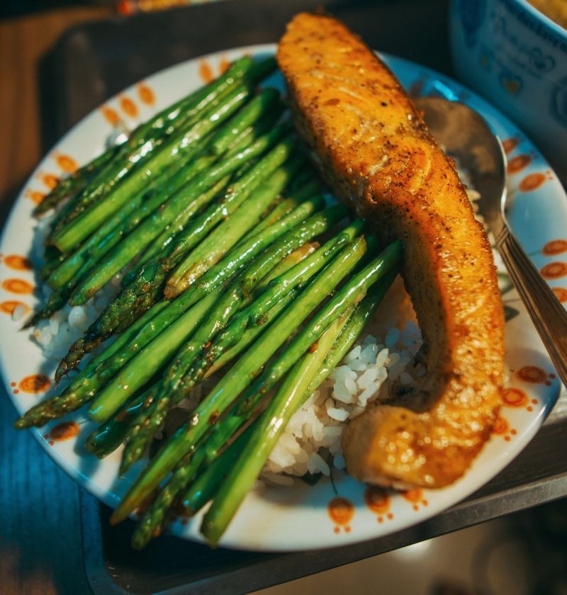 Sheet-Pan Salmon and Asparagus with Lemon Mustard Glaze