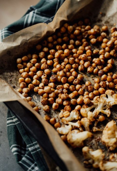 Roasted Cauliflower and Chickpea Bowls with Lemon Tahini