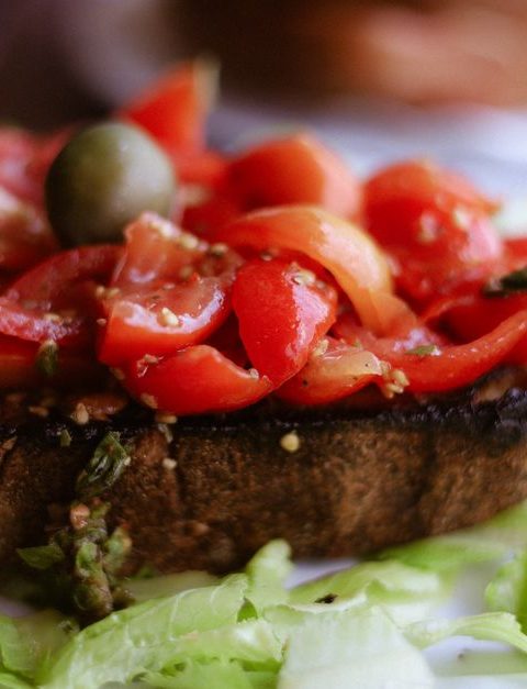 Tomato and Basil Bruschetta With Beans